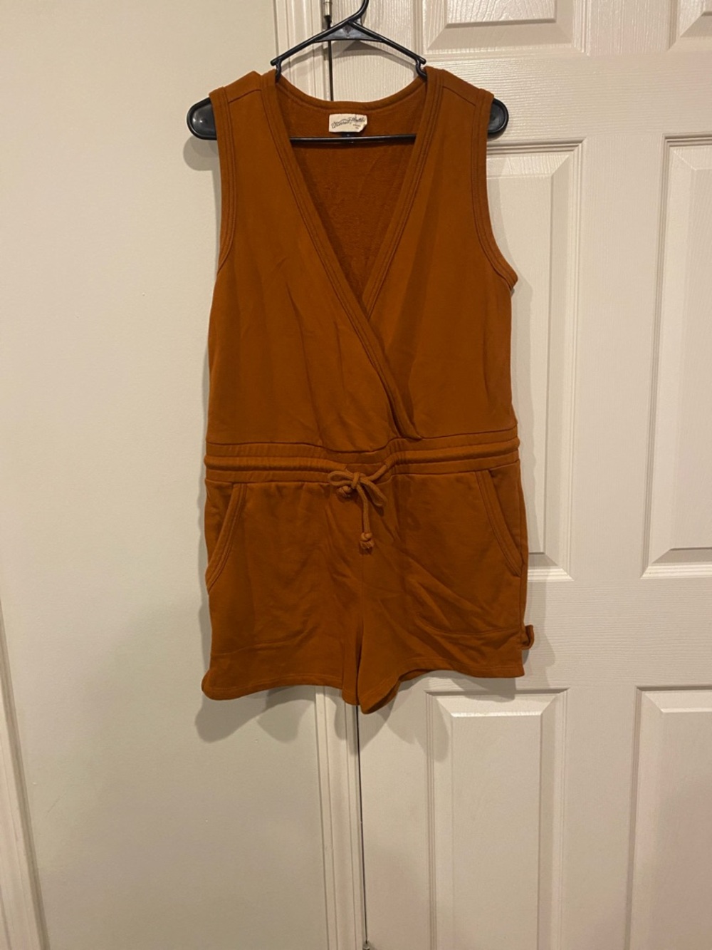 Universal Thread Rust Orange Drawstring Romper